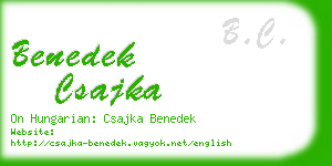 benedek csajka business card